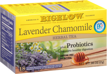 Picture of Bigelow KHLV00323221 Lavender Chamomile Herbal Tea with Probiotics - 18 Bags, 0.98 oz