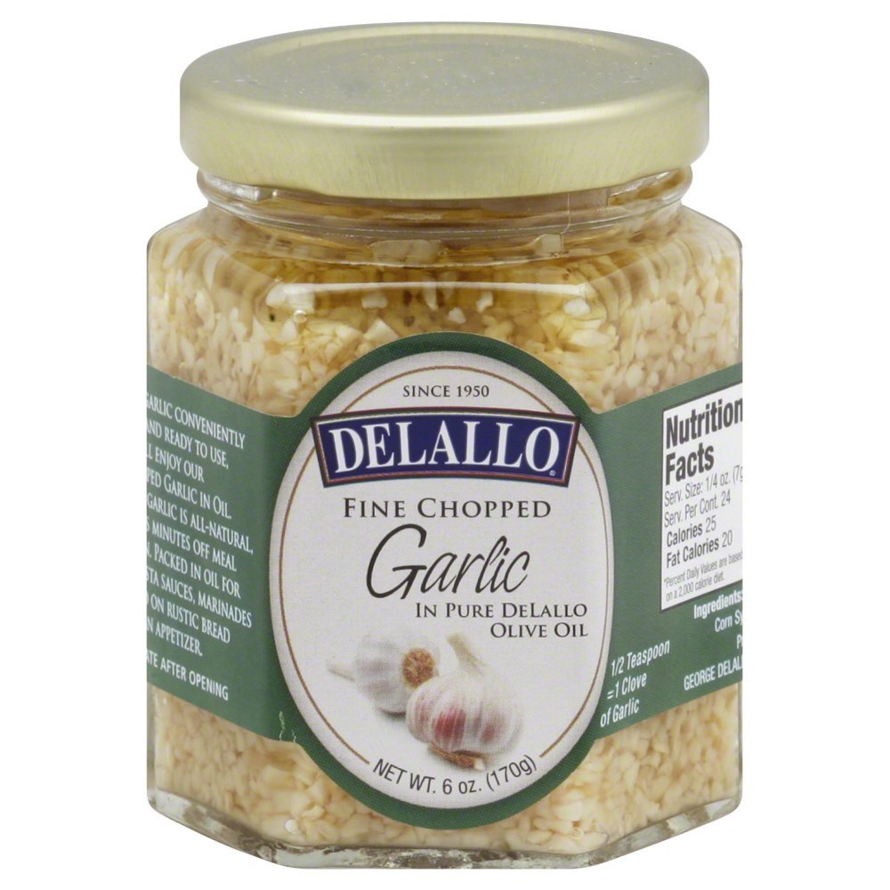 Picture of Delallo KHFM00125710 Fine Chopped Garlic in Olive Oil, 6 oz