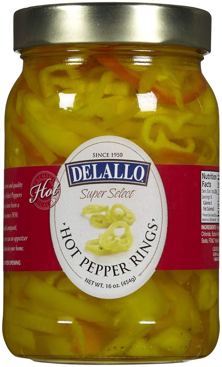 Picture of Delallo KHLV00230839 Hot Banana Pepper Rings&#44; 16 oz