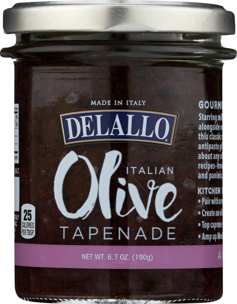 Picture of Delallo KHLV00330550 Black Italian Olive Tapenade&#44; 6.7 oz