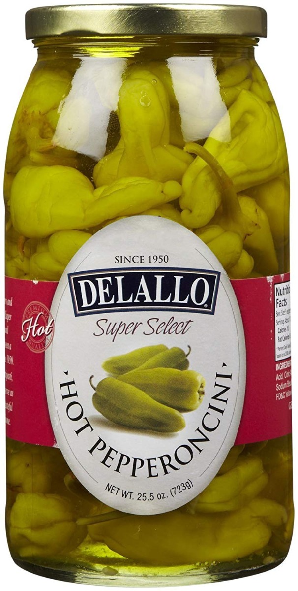 Picture of Delallo KHLV01184522 Super Select Hot Pepperoncini, 25.5 oz