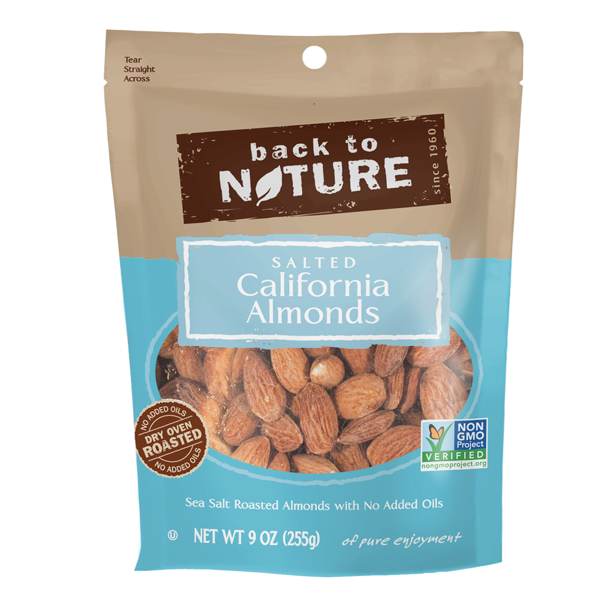 Picture of Back to Nature KHLV00284839 Sea Salted Roasted California Almonds&#44; 9 oz