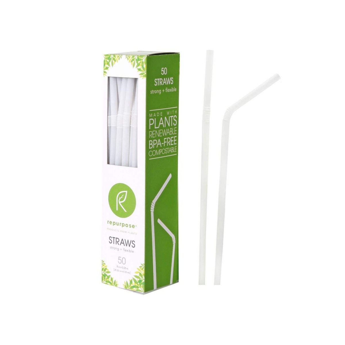 Picture of Repurpose KHFM00317858 100 Percent Compostable Plant-Based Straws, 2.4 oz - 50 Count