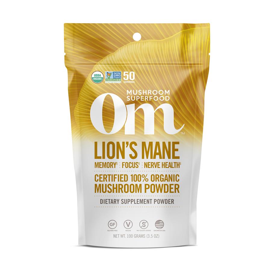 Picture of Om Organic Mushroom Nutrition KHFM00275701 Lions Mane Mushroom Supplement Powder, 100 g