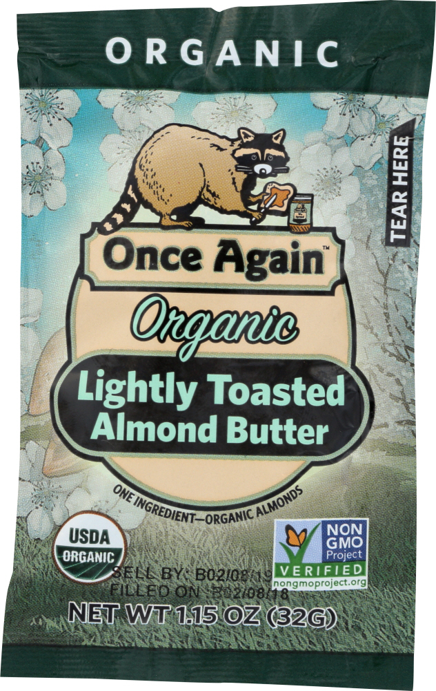 Picture of Once Again KHLV00255994 Organic Almond Butter Squeeze Pack Light Toasted, 1.15 oz