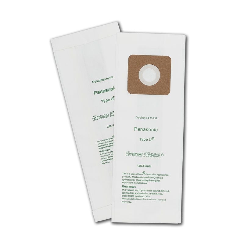 Panasonic U Type Replacement Vacuum Bags - 10 per Case - Case of 10