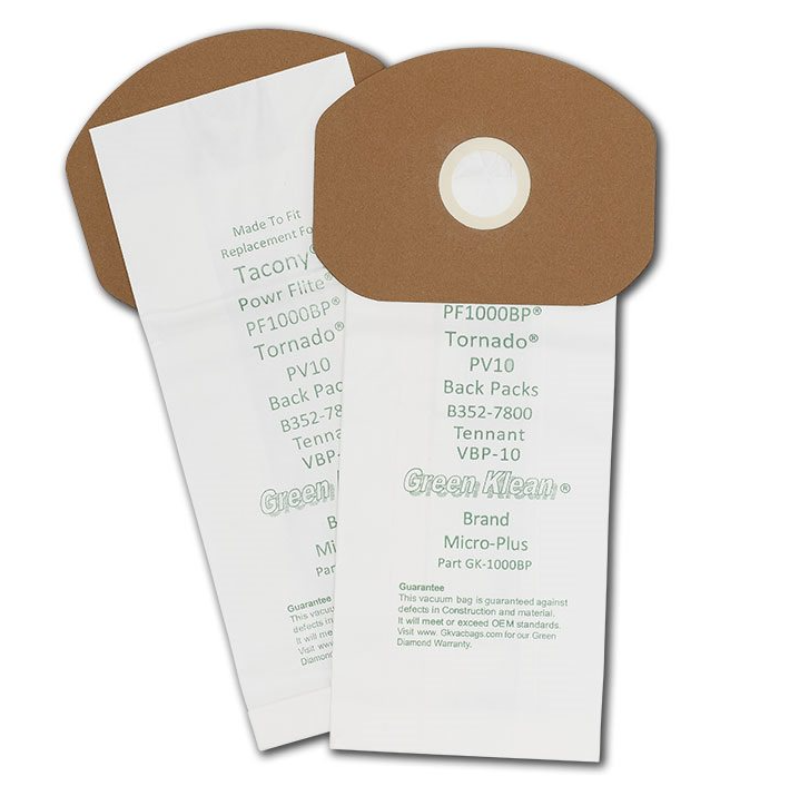 GK-1000BP PowrFlite 10 qt Backpack Paper Bag Fits the PF1000BP Replacement Vacuum Bags - 10 per Case - Case of 10