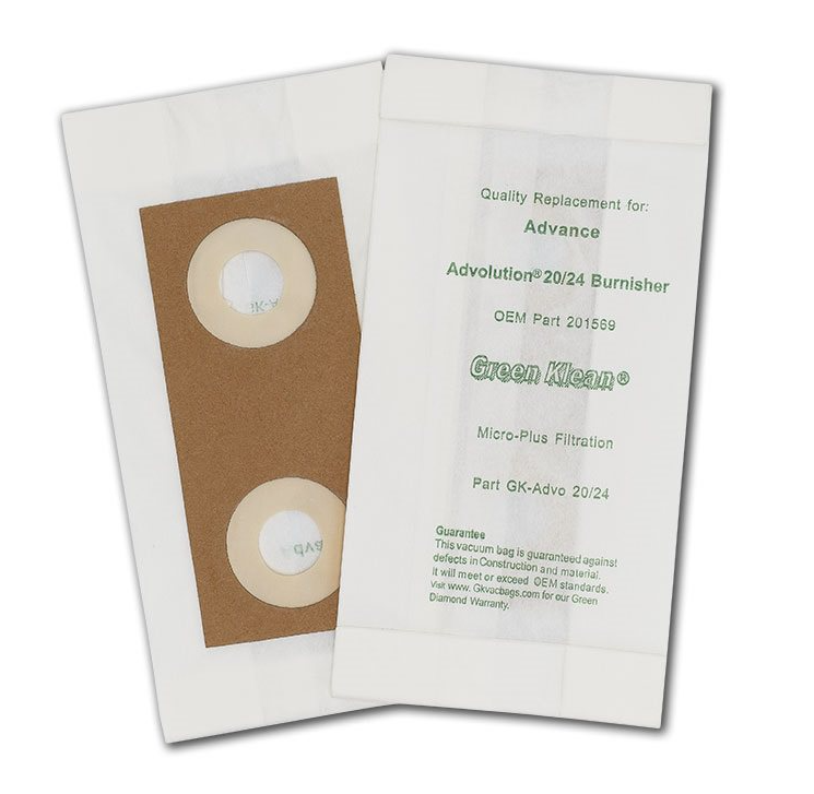 GK-Advo 20-24 Advance Advolution Burnisher 20 by 24 Replacement Vacuum Bags - 10 per Case - Case of 10