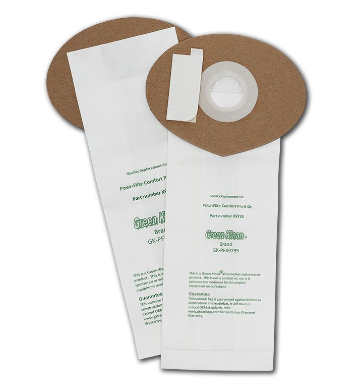 GK-PFX9735-6 Qrt 6 qt. Powr Flite Comfort Pro Backpack Closed Collar Replacement Vacuum Bags - Pack of 100