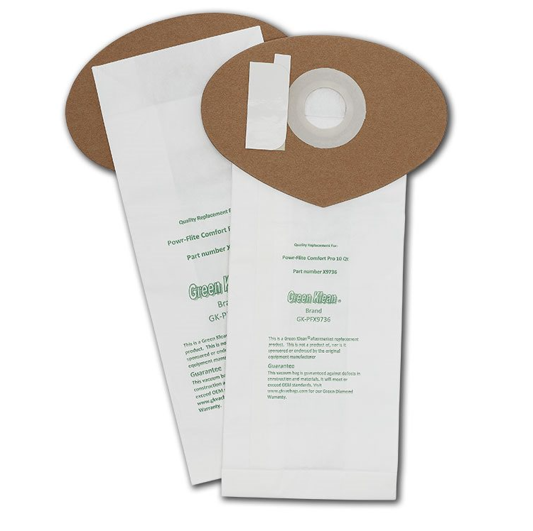 10 qt. Powr Flite Comfort Pro Backpack Closed Collar Replacement Vacuum Bags - Pack of 100