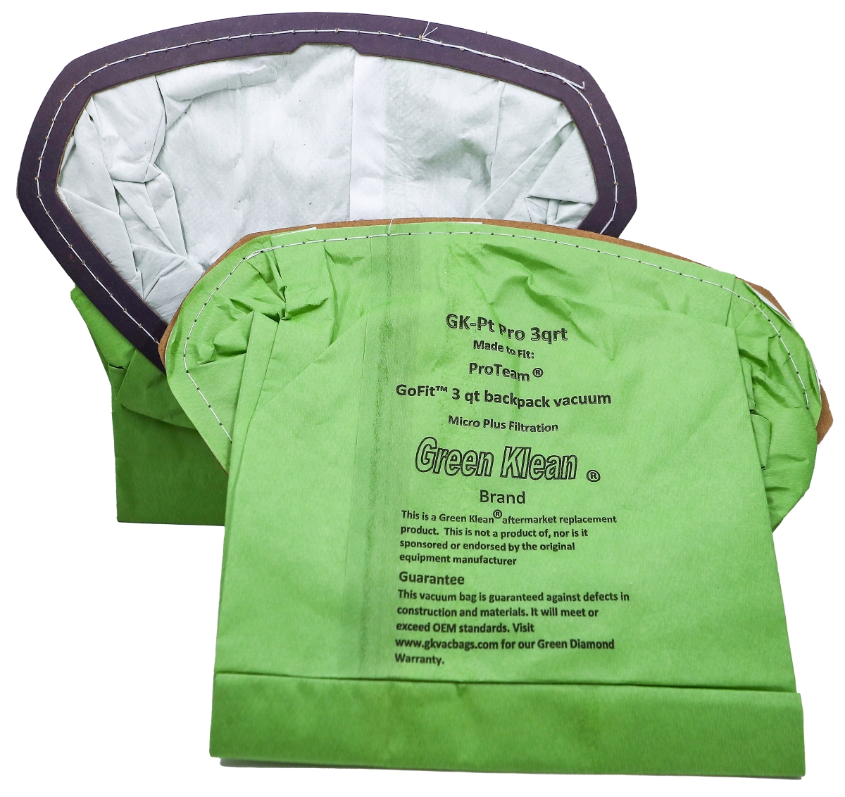 GK-PTPRO3QT  Replacement vacuum bags for ProTeam GoFit 3 quart Backpack (107666)