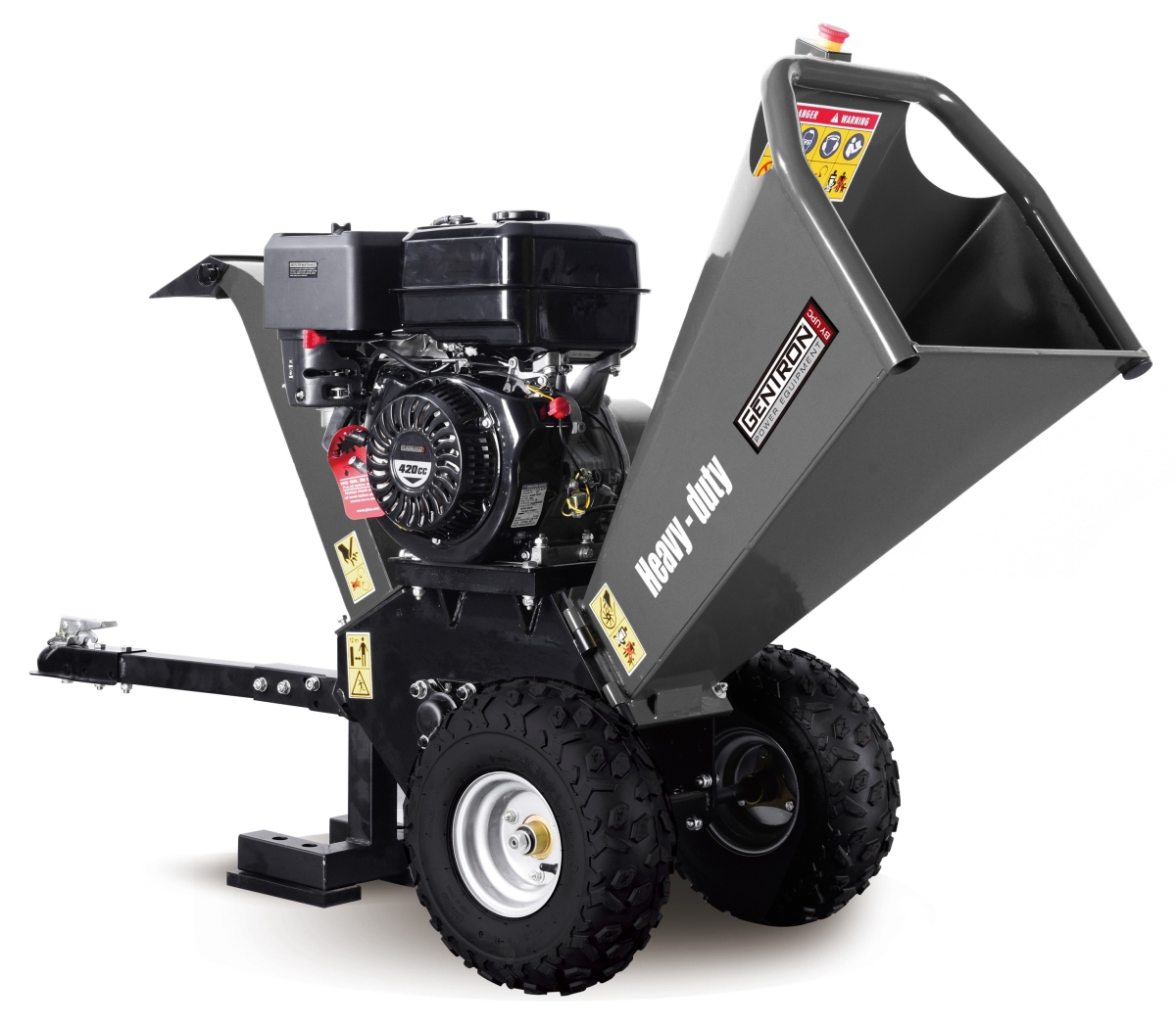 GWC8310 5 in. Opening Woodchipper JD Engine 15 HP 420cc Shredder with Off-Road Tow Hitch