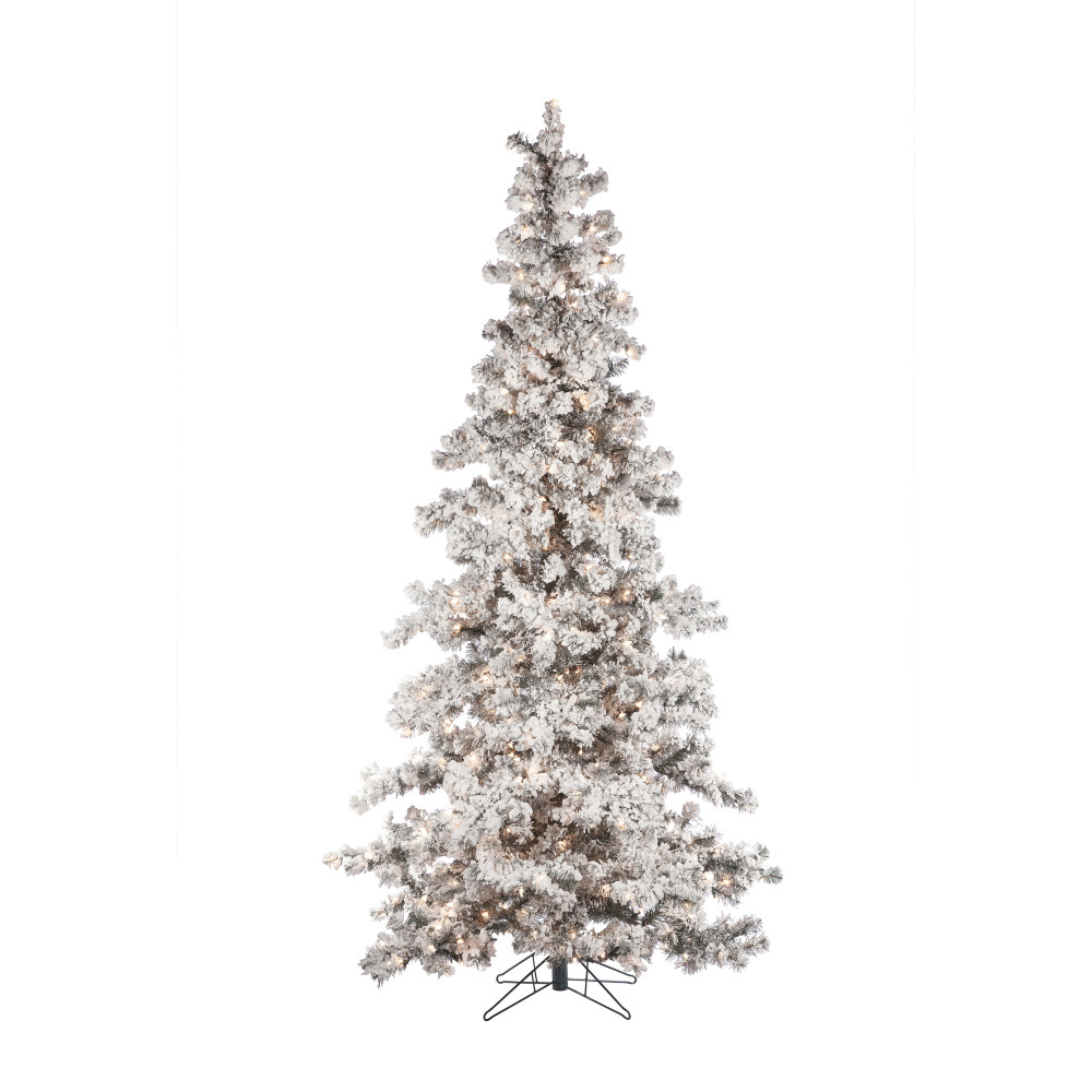 Heavy Flocked Layered 7.5' White Spruce Artificial Christmas Tree with 550 Clear Lights -  Sterling, 5822--75C