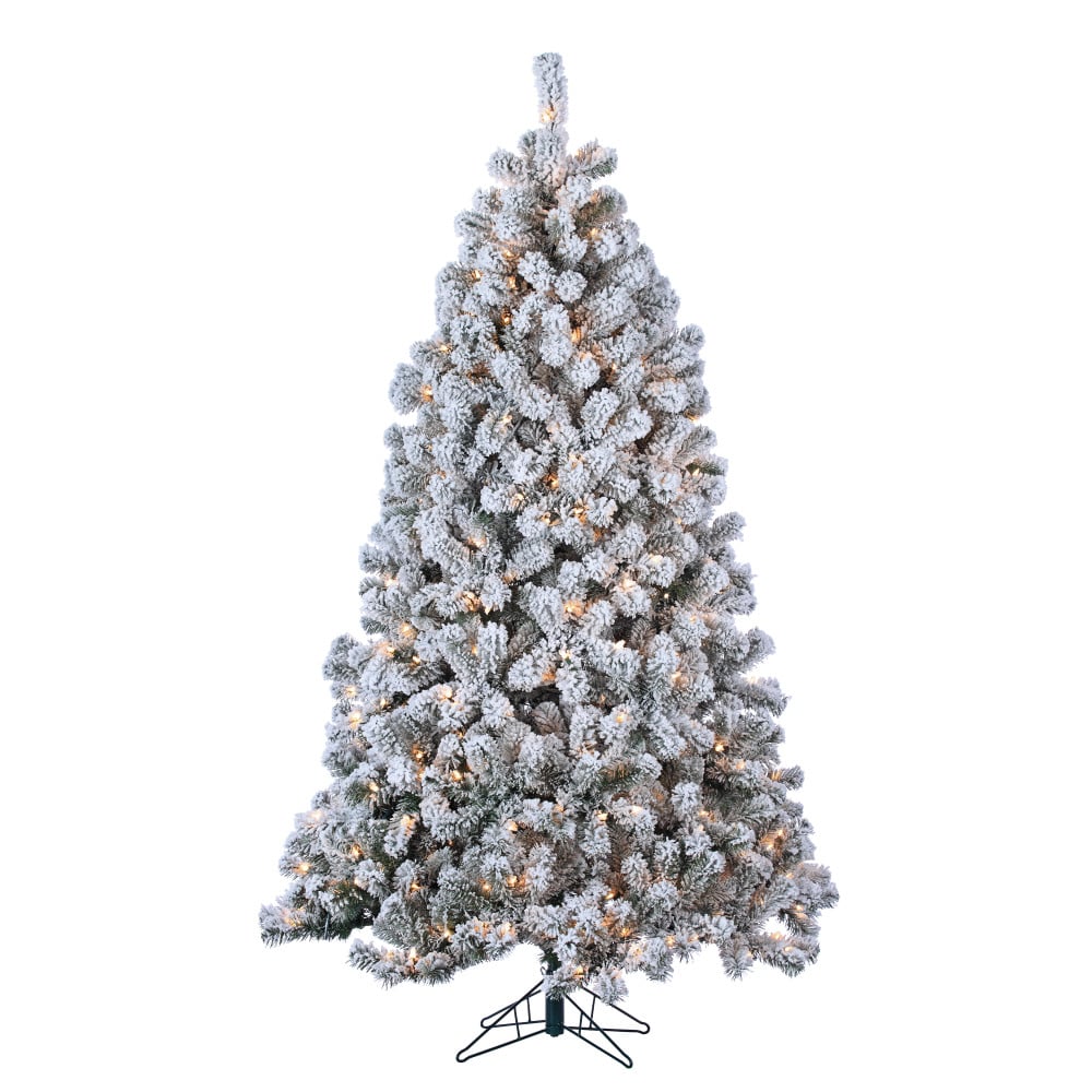 7' Green Pine Artificial Christmas Tree with 500 Incandescent Lights and Snowy Branches and Stand -  Sterling, 5857--70C