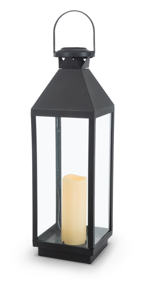 Picture of Everlasting Glow 45183EC 23.81 in. Tall Plastic Solar Lantern with Built in Flameless Candle&#44; Black