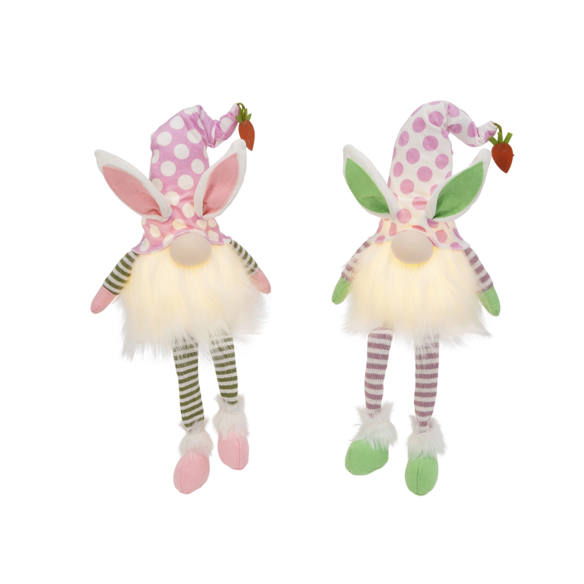 Picture of Gerson International 2582480EC 26.7 in. Pre Lit Plush Easter Gomes - Set of 2