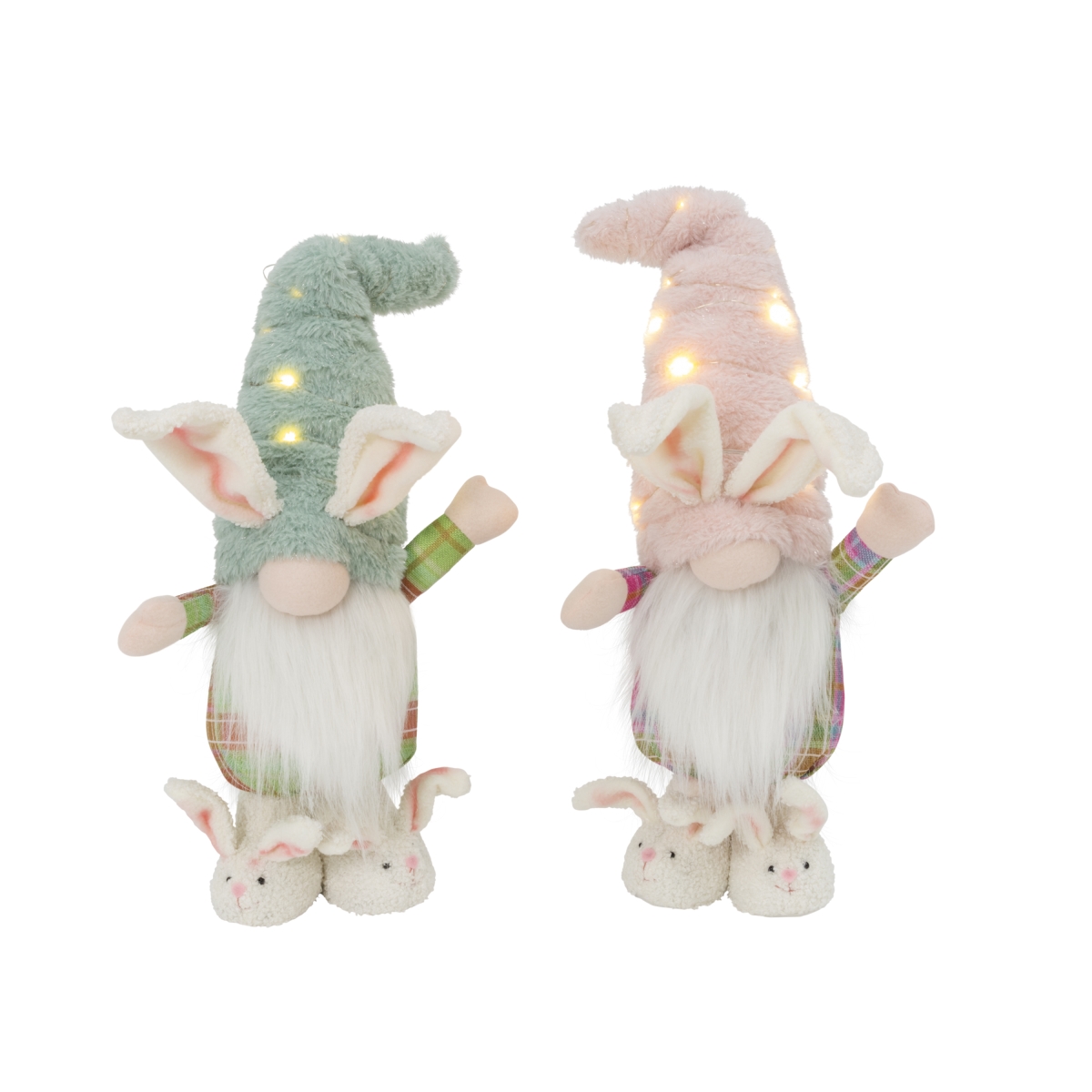Picture of Gerson International 2635330EC 17 in. Illuminating Standing Easter Bunny Gnome
