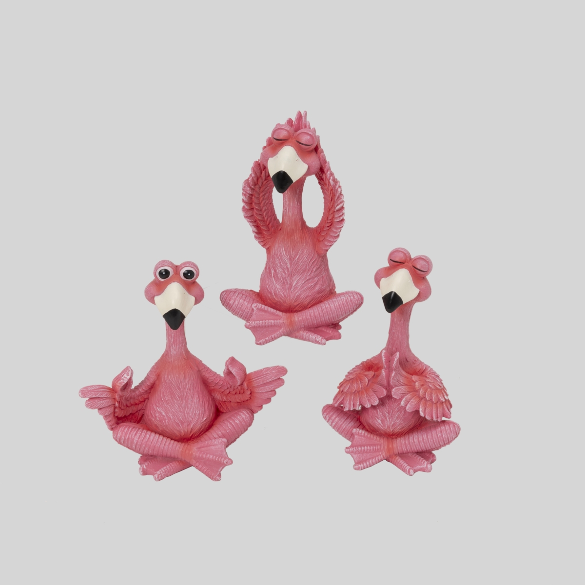 Picture of Gerson International 2634610EC 5.5 in. Resin Yoga Flamingo Figurines - Set of 3