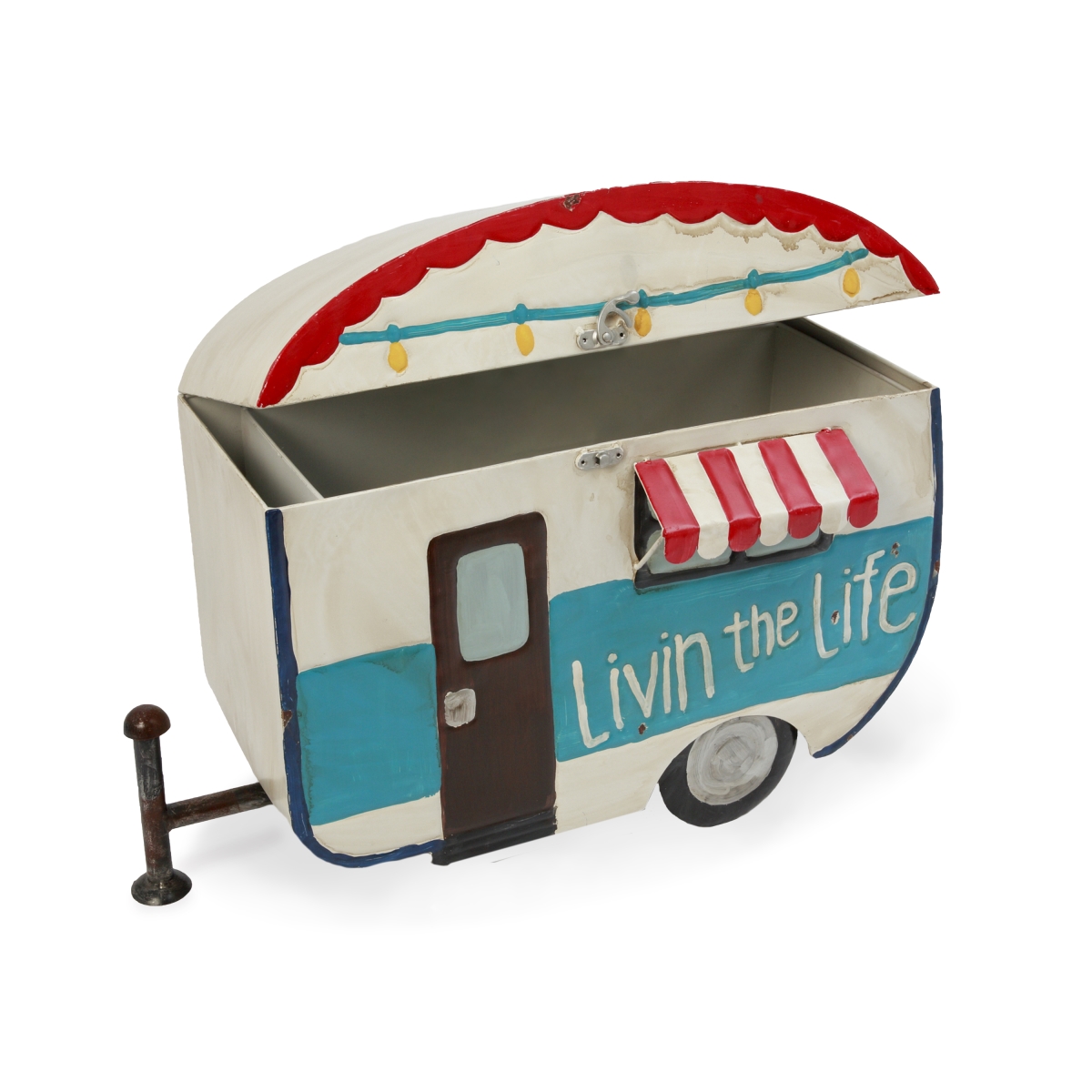 Picture of Gerson 2475000HDEC 25.5 in. Long Metal Antique Camper Ice Chest with Liner&#44; Multi Color