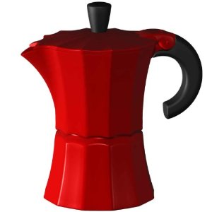 Picture of Gnali &amp; Zani V210R-1 Morosina Express Stovetop Espresso Makers - Red Measures  - 1 Cup