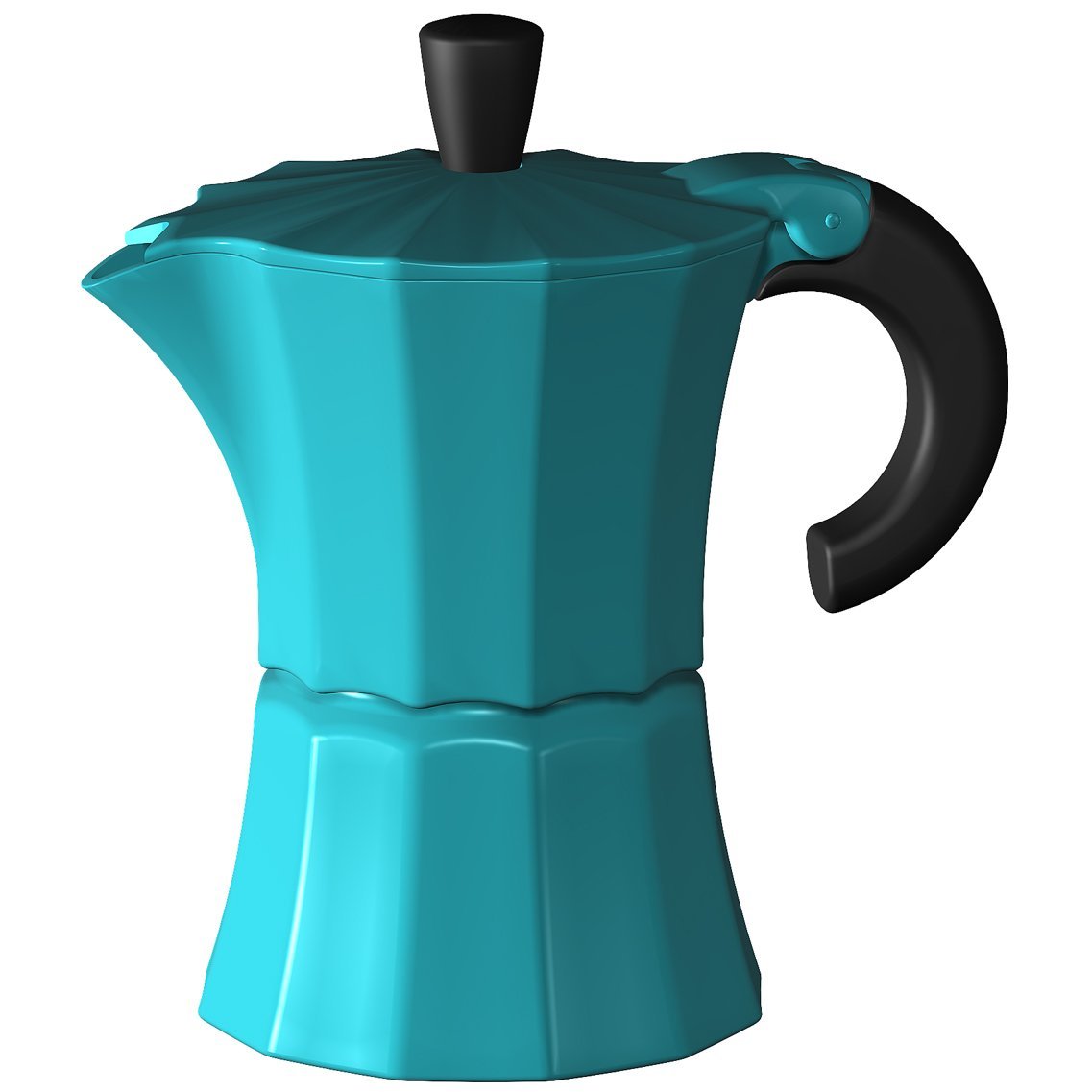 Picture of Gnali &amp; Zani V210B-6 Morosina Express Stovetop Espresso Makers  Blue  Measures  - 6 Cup