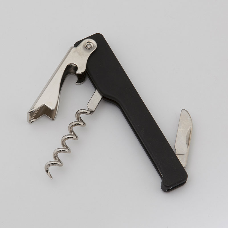 Picture of Ghidini V134 Waiter Style Corkpuller with Knife Wine Opener - Black & Silver