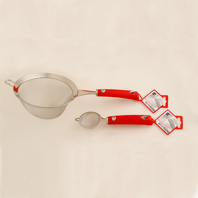 Picture of Ghidini V302 18 cm Stainless Steel Tea Strainer, Red - Large