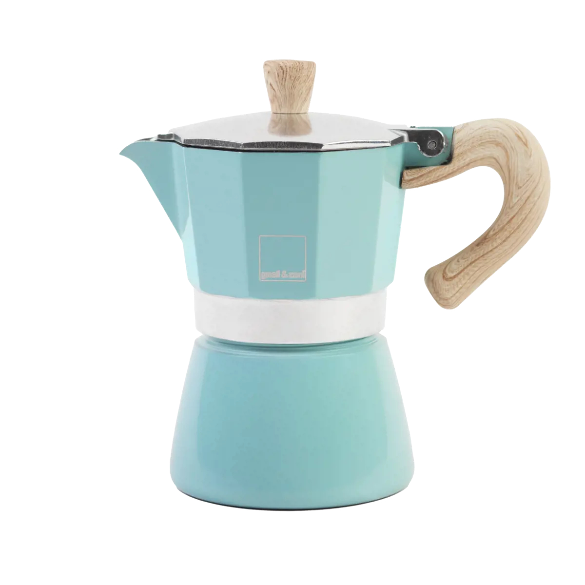 Picture of Gnali & Zani V702-6 6 Cup Espresso Maker with Induction Bottom, Light Blue