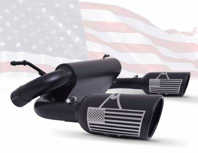 Black Ceramic Patriot Series Cat-Back Dual Split Exhaust System for 2007-2011 Jeep Wrangler