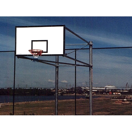 Outdoor Side Fold System Fiberglass Backboard with Black Border & Target