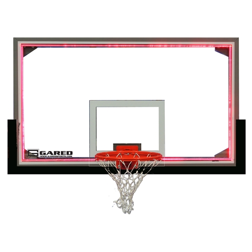 42 x 72 in. Regulation Glass Backboard with Steel Frame & Perimeter LED Light System