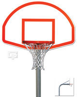 4.5 in. O.D. 1750B 240 Goal Front Mount Gooseneck Post with Braces Backboard