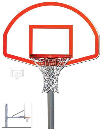 4.5 in. O.D. 1750B 240 Goal Front Mount Adjustable Straight Post Backboard