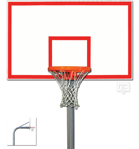 5.59 in. O.D. 1260B 7550 Goal Front Mount Gooseneck Post with Braces Backboard
