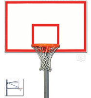 5.59 in. O.D. 1272B 7550 Goal Front Mount Adjustable Straight Post Backboard