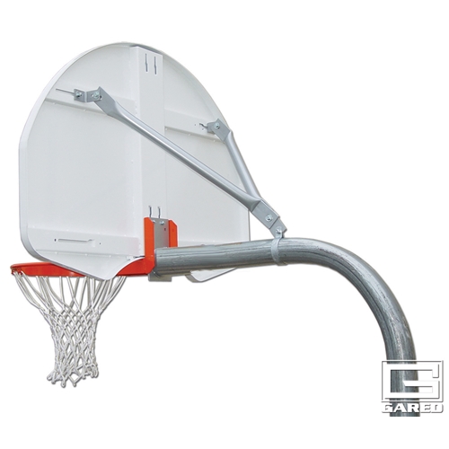 3.5 in. O.D. 1266 66T Goal Rear Mount Gooseneck Post with Braces Backboard