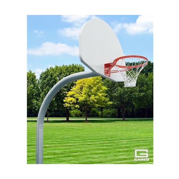4.5 in. O.D. 1266B 266 Goal Rear Mount Gooseneck Post with Braces Backboard
