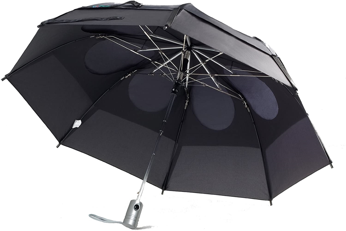 33143BL Metro Auto Open Windproof Travel Umbrella, Black - 43 in.