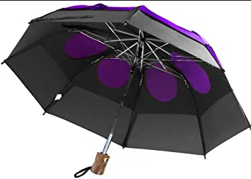 34143PUR-BL LTD Auto Open & Close Vented Compact Umbrella, Purple & Blue - 43 in.
