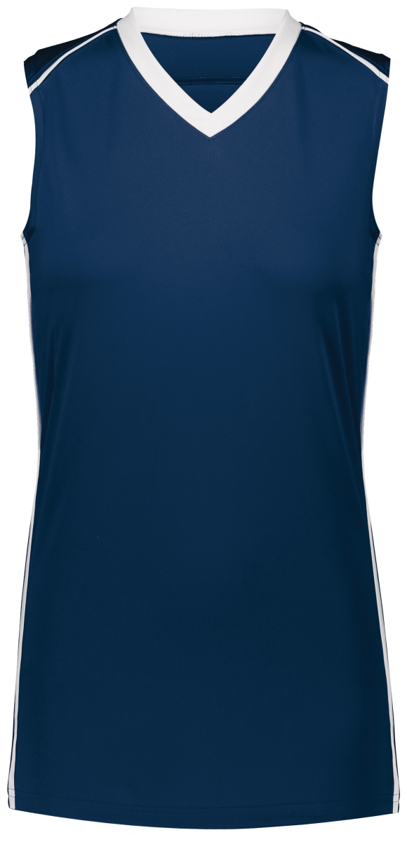 Picture of ASI 1687.301.L Ladies Rover Jersey&#44; Navy & White - Large