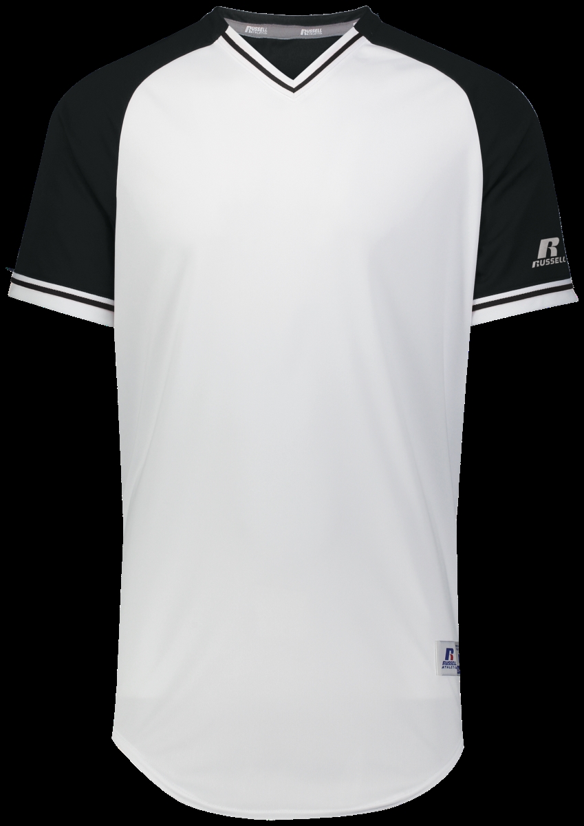 Youth Classic V-Neck Jersey, White & Black - Large