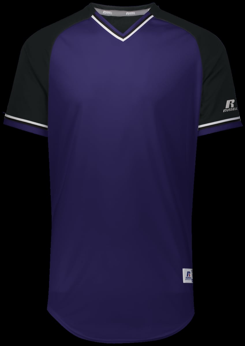Youth Classic V-Neck Jersey - Purple, Black & White - Medium
