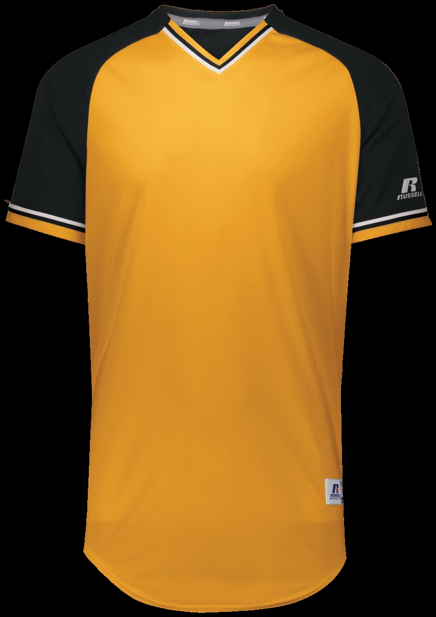 Youth Classic V-Neck Jersey - Gold, Black & White - Extra Large