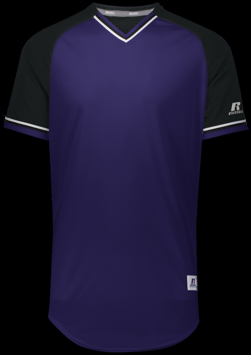 Youth Classic V-Neck Jersey - Purple, Black & White - Extra Large