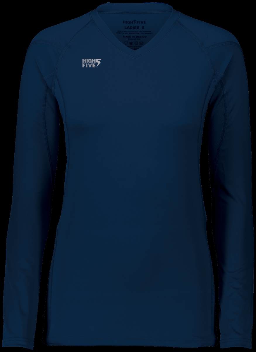 Ladies Truhit Long Sleeve Jersey, Navy - Medium