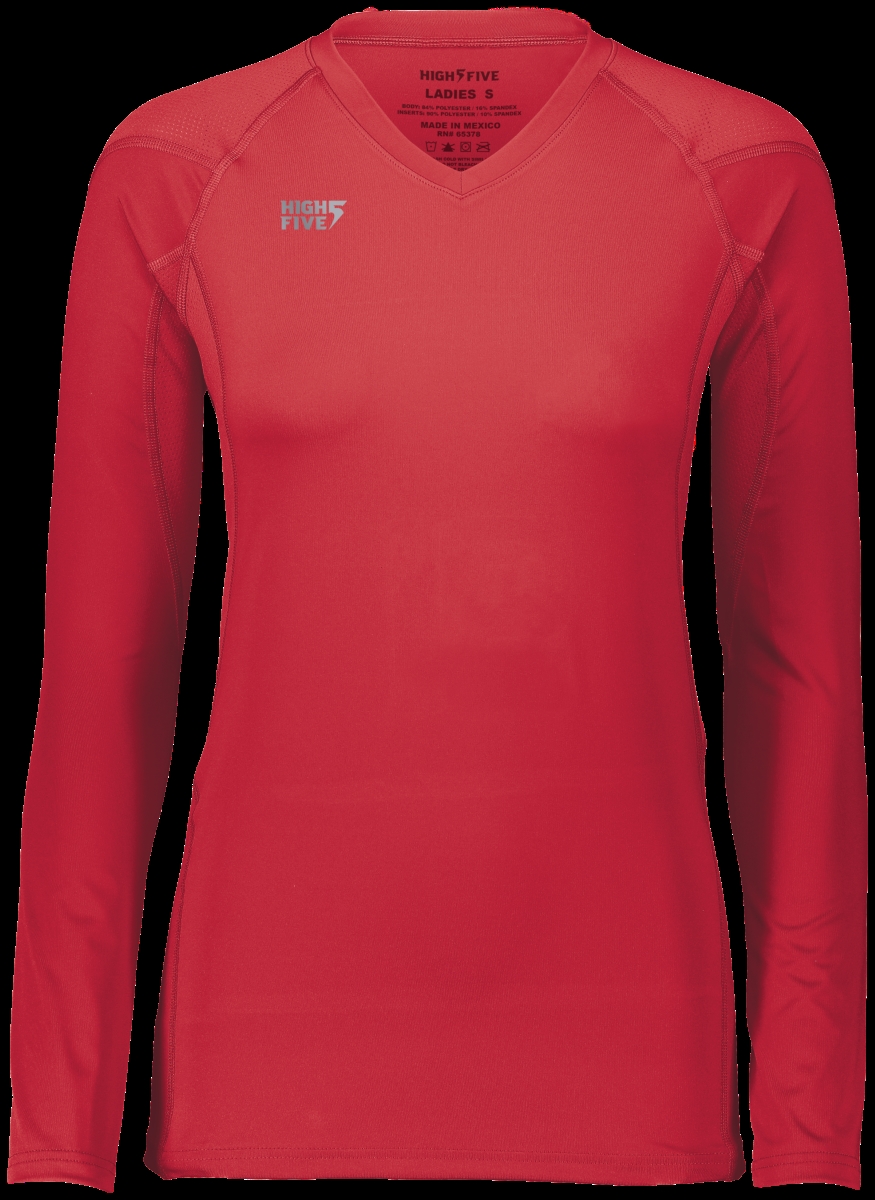 Ladies Truhit Long Sleeve Jersey, Scarlet - Medium
