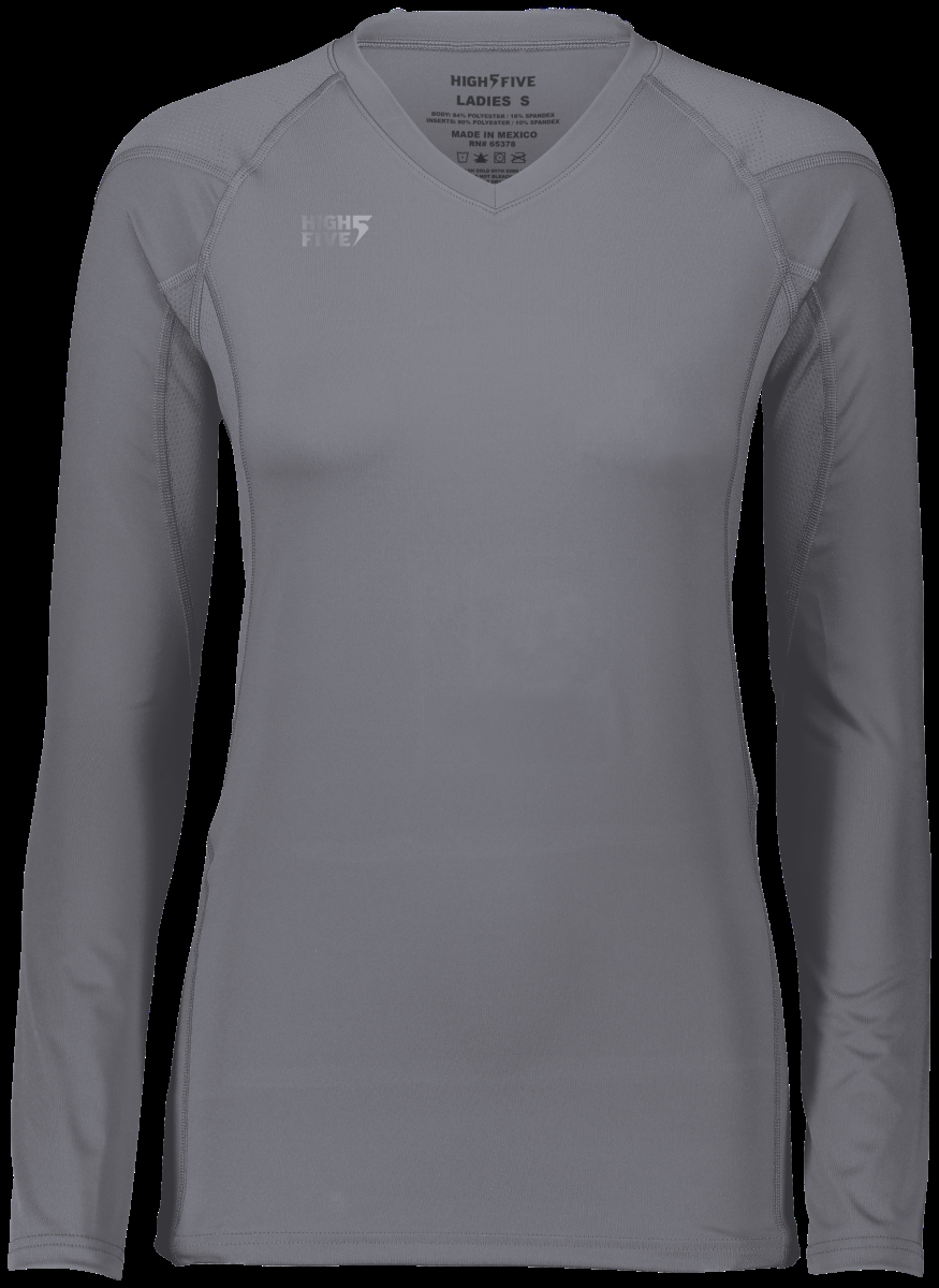 342213.059.M Girls Truhit Long Sleeve Jersey, Graphite - Medium