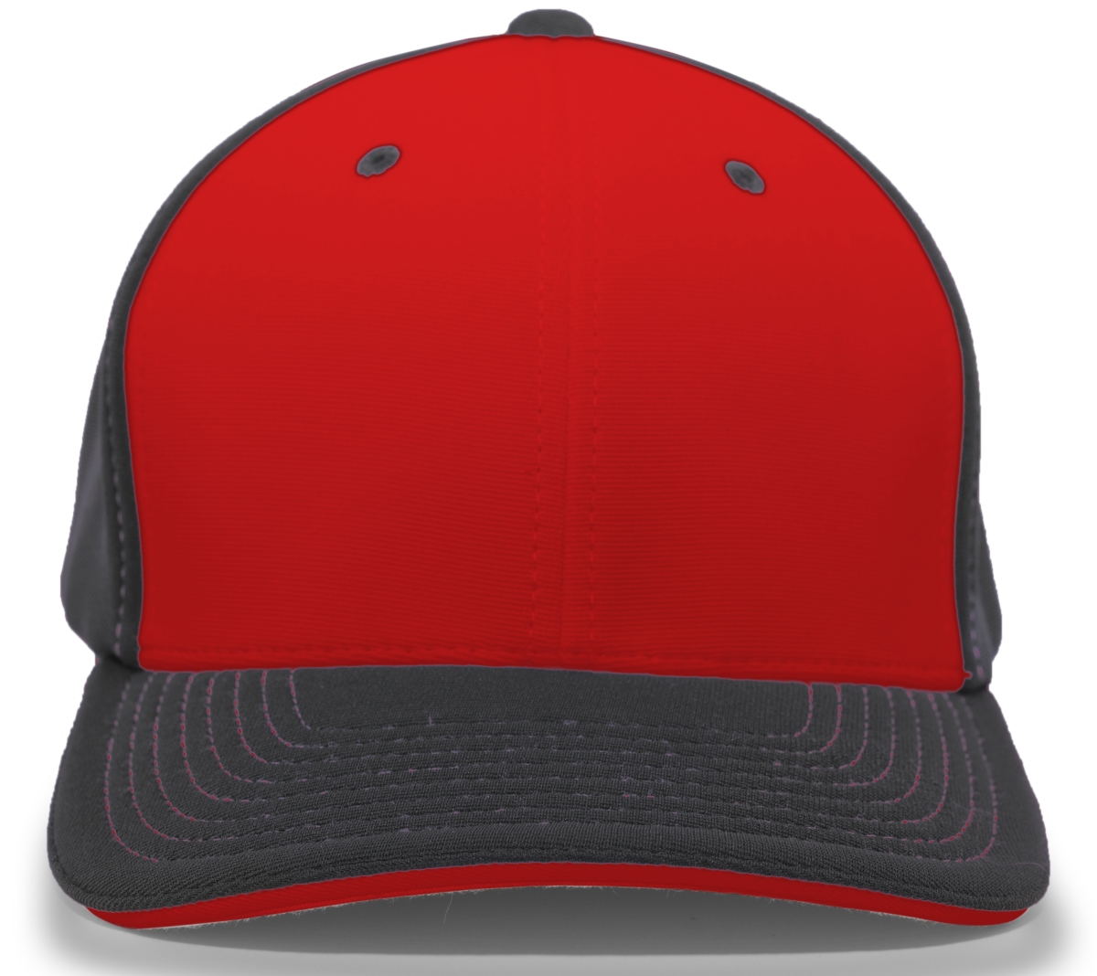 398F.45S.XS M2 Performance Contrast Flexfit Cap, Cardinal & Black - Extra Small