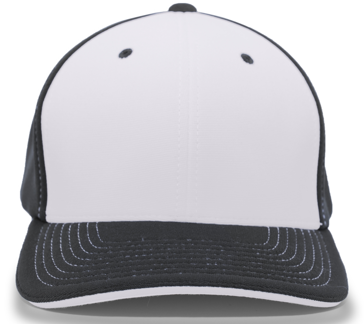 398F.81Q.S-M M2 Performance Contrast Flexfit Cap, Silver & Black - Small & Medium