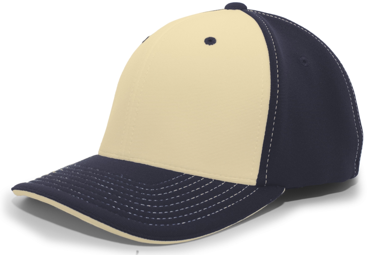 398F.49Q.S-M M2 Performance Contrast Flexfit Cap, Red & Black & Black - Small & Medium